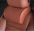 Car Seat Neck Pillow Headrest Head Support Pillow Cushion Pad Soft Memory Foam PU Soft Leather Comfortable with Adjustable Strap