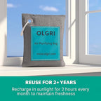 Charcoal Air Purifier Bags by OLGRI – Natural Odor Absorber for Cars, Bathrooms, Closets, Shoes & Pets – 4-Pack Bamboo Deodorizer with Activated Charcoal