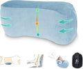 Back Lumbar Support Cushion for Office Chair - Soft Memory Foam Back Pillow for Back Pain - Bolster Cushion for Long Sitting, Driving, Travel, Bed - Versatile Pillow (Blue)