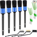 10pcs Detailing Brush Set, Multi-Purpose Car Detailing Brushes for Cleaning Car Interior, Exterior, Engine, Leather, Including 5 car Cleaning Brush, 3 Wire Brush, 2 Air Vent Brush,Blue