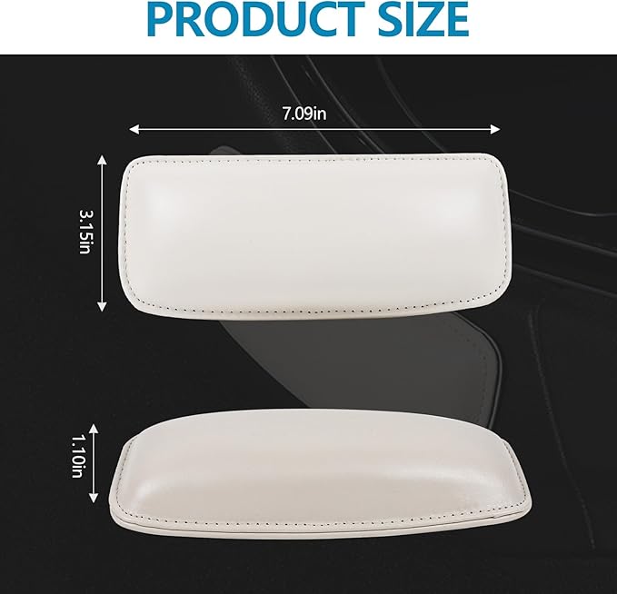 wuyaoyao 2PCS Car Door Armrest Pads, Soft Leather Elbow Pad Arm Rest for Car, Comfortable Car Knee Cushion, Automotive Elbow Leg Thigh Support Cushion Pillow, Interior Car Accessories (Beige)