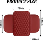 Car Center Console Cover, Upgraded Microfiber Car Armrest Cover Cushion, with 2 Storage Bags Scratch, Resistant Leather Cars Armrest Storage Box Universal Vehicles Accessories (Red)