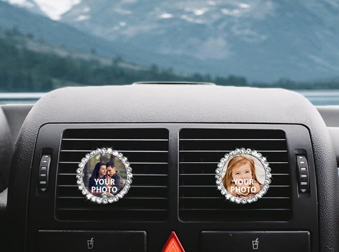 WIRESTER Personalized Car Air Vent Clip with Your Photo, Fresh Scented Car Air Freshener Vent Clip, Decorative Accessories, Interior Decoration for Cars
