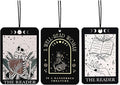 Funny Skull Goth Car Air Freshener Hanging 3Pcs, Reading Gothic Car Accessories Interior, Funny Bookworms Cars Rear View Mirror Decor Book Lover Bookaholics Bookworms Gift Book Club Gifts(Lavender)