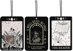 Funny Skull Goth Car Air Freshener Hanging 3Pcs, Reading Gothic Car Accessories Interior, Funny Bookworms Cars Rear View Mirror Decor Book Lover Bookaholics Bookworms Gift Book Club Gifts(Lavender)