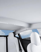HALOBLK Non-Sag Glass Roof Sunshade with Storage Bag Designed for Model 3, Foldable Sunroof Shade with Heat Insulation Cover for 2021-2023 Model 3 (Gray)