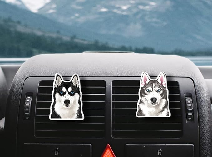 WIRESTER Set of 2 Fresh Scented Car Air Freshener Vent Clip, Decorative Accessories, Interior Decoration for Cars - Cats, Dogs, Crabs, Turtles, Elephant Lion, Giraffe Monkey, Deer Wolf, Zebra