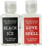 1 OZ Premium Car Diffuser Refill Oil – 2 Pack Long Lasting Fragrance Oil for Car, Home & Office | Compatible with Most Diffusers | Fresh, Pleasant Scent for Every Space (Black Ice + Love is a Spell)