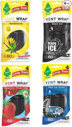Little Tree Vent Warp 4 pack Assorted Scent Black Ice, New Car Scent, Vanillaroma, Strawberry, Great for Cars, Trucks, Home Air Fresheners AHSR Products Bundle + "AHSR Air Freshener"