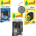 Little Tree Vent Warp 4 pack -Black Ice | New Car Scent | Vanillaroma AHSR Products Bundle Prefect for Cars, Trucks, RV, Long Lasting Scent