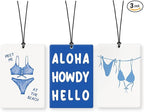 Lacama Blue Beach Coastal Cowgirl Car Air Freshener 3Pcs, Western Coastal Cowgirl Cars Scents Air Freshener for Women Girls Gifts, Girly Beach Car Accessories Interior Mirror Decor Hanging
