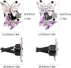 2pcs Butterfly Air Vent Clips Car Air Freshener Dubles Purple Pink Bling Butterflies Car Accessories Decor for Women