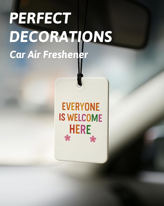 Cute Colorful Mental Health Air Freshener 4 Pcs, Boho Inspirational Positive Affirmation Gifts for Women Hanging Air Freshener for Therapy Office Classroom Cars Closet Drawer Books