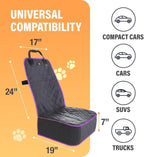 Active Pets Dog Car Seat Cover, Waterproof Front Seat Protector for SUV Truck Sedan, Pet Safety Travel Comfort System with Universal Fit, Pink