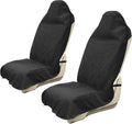 Car Seat Covers 2pcs Black Waterproof Towel Car Seat Cover Universal Fit for Most Trucks SUV Fitness Athletes Pets Gym and Water Sport