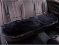 OGLAND Fuzzy Genuine Sheepskin Car Back Seat Cover for Auto Bench Interior Accessories with Soft Australia Fluffy Wool Natural Fur Non-Slip (Carbon Black, Back)