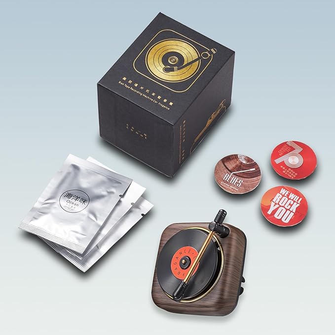 Car Record Player Air Diffusers Car Scents Air Freshener for Air Conditioning Outlet Clop Vent Clips