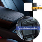 Ziciner Leather Car Center Console Armrest Pad, PU Waterproof Auto Seat Box Cover Protector, Hand Rest Cushion Protection Pad, Vehicles Interior Accessories Universal for Truck,SUV (Black A)