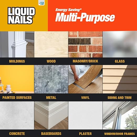 Liquid Nails Energy Saving Multi-Purpose Latex Caulk, 10.1 fl. Oz