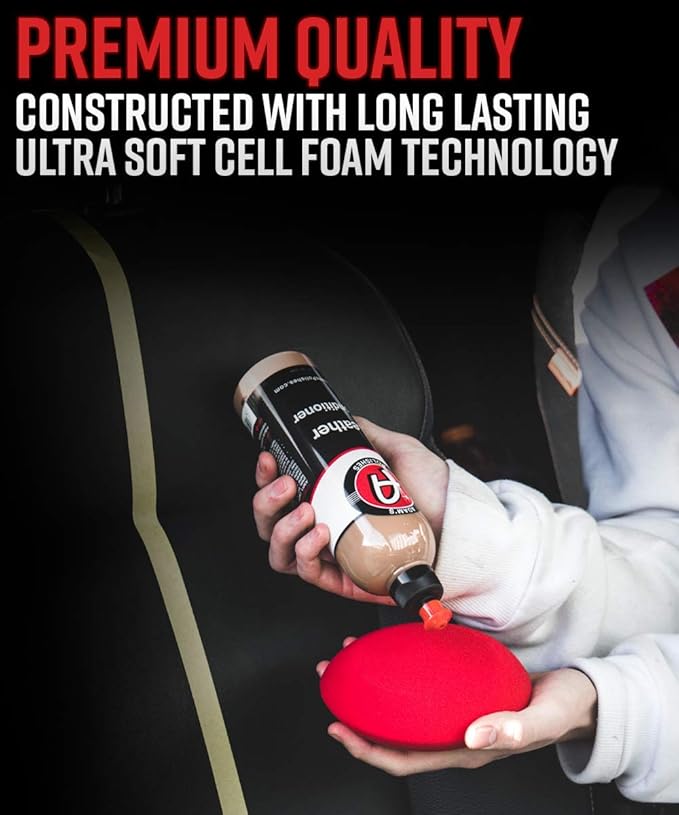 Adam's Polishes Premium Car Interior Applicators Leather Conditioner Foam Applicator for Car Detailing, Car Seats, Boots, Furniture & More | Apply After Leather Cleaner & Interior Car Cleaning