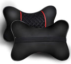 2Pcs Car Headrest Pillow, 28cm PU Leather Car Neck Support Pillow, Car Seat Head Neck Pillow for Driving Traveling