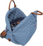 4 Cats & Dogs Mew Mew Travel Pet Bed – Soft Carrier for Small Dogs & Cats, Water-Resistant Quilted Shell, Adjustable Belts for Car Travel, Anti-Slip Bottom, Portable Pet Bed & Travel Bag - Blue Steel