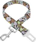 Adjustable pet cat and Dog car seat Belt，The Lanyard is Flexible and Adjustable from 20 to 33 inches (Succulent Plant)