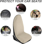Waterproof Car Towel Seat Cover, Sweating Non-Slip Premium Towel Carseat Cover Protector, Universal Soft Machine Washable Car Truck SUV Front Seat Cover for Gym Workout Beach Hiking (Beige)