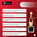 Gift Paradise® Leather & Labdanum Car Air Freshener Set of 3 – Luxury Hanging Diffusers with Wooden Cap & Velvet Gift Bag (10 ml Each) | Long-Lasting, Non-Toxic Men’s Fragrance for Car, Home & Office