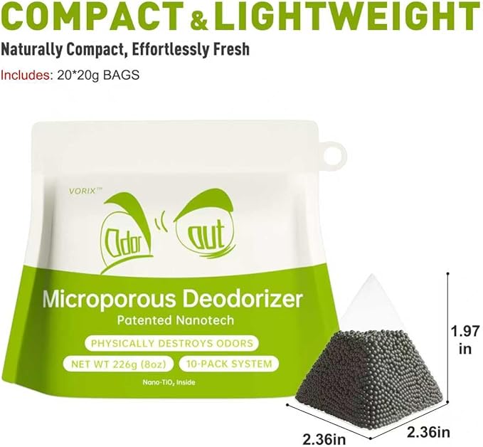 Activated Charcoal Odor Absorber 10 Pack (20 * 20g), Natural Air Purifying Bags, Refrigerator Deodorizer, Shoe & Closet Odor Eliminator, Reusable Non-Toxic Air Freshener for Home Car Basement