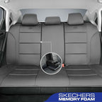 Skechers Memory Foam Car Seat Covers, Lycra Fabric Seat Covers,Seat Cover Full Sets Airbag Compatible, Automotive Comfort Protection for Most Cars,Trucks, SUVs, All Beige