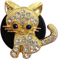 Katutude Diamond Cat Car Air Vent Clips Decoration, Cute Car Air Fresheners Oil Diffuser Vent Clip Charms Rhinestone Animal Ornaments Bling Car Interior Accessories Gifts for Women Girl, Gold