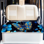 ORIGACH Blue Butterfly Golf Cart Seat Covers, Comfortable Cooling Golf Cart Blanket Towel, 100% Microfiber, Fits EZGO, Club Car, and More 2-Seat Golf Carts, 51x31inch