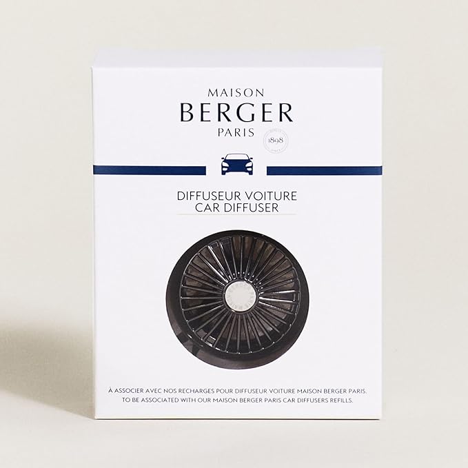 MAISON BERGER Luxury Car Air Freshener Vent Clip – Refillable Scent Diffuser for Car Vents, French-Made, Adjustable Fragrance (No Pods/Refills Included, 1.75” Diameter) - Gun Metal Finish