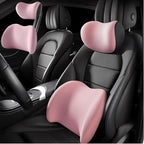 Car Headrest & Lumbar Support Cushion 2025 Upgrade Comfort Memory Foam Car Backrest and Neck Pillow Ergonomic Car Headrest & Lumbar Support for Driving Car Support Cushion for Office Chair Car (Pink)