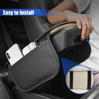 Car Center Console Cover with 2 Storage Bags - Leather Car Armrest Cushion Pad Vehicle Middle Console Cover, Universal Armrest Seat Box Protector Auto Interior Accessories for SUV, Truck, Sedan (Gray)