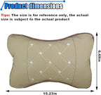 2PCS Car Neck Pillow, Breathable Car Head Neck Rest Cushion, Soft Pillow for Relieving Stiffness, Comfort Car Seat Neck Support Pillow (Beige)