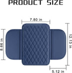 Mandark Car Center Console Cover, Microfiber Leather Vehicle Armrest Protector Cushion with 2 Storage Bags, Auto Interior Arm Rest Seat Box Pad Accessories, Universal for SUV, Sedan, Truck (Dark Blue)