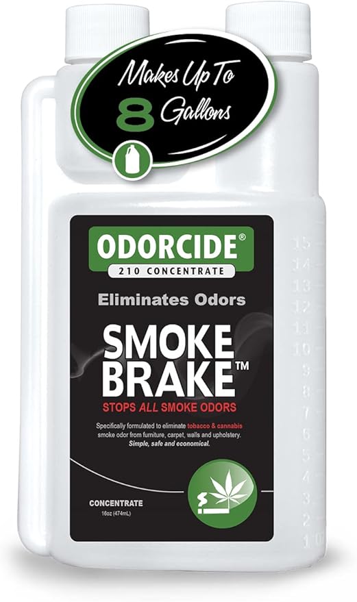 Odorcide Smoke Brake Odor Eliminator Concentrate - Smoke Odor Neutralizer - Smoke Odor Eliminator for Home & Smoke Odor Eliminator for Car – Smoke Smell Eliminator w/Non-Enzymatic Formula (16 oz)