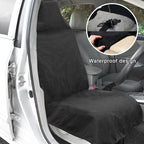 2PCS Car Towel Seat Cover, Waterproof Sweating Non-Slip Premium Soft Towel Carseat Protector, Universal Machine Washable Car Truck SUV Front Seat Cover for Gym Workout Beach Hiking (Black)
