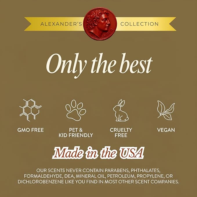 Greed Luxury Car Air Freshener for Men - Inspired by Avintus, Long-Lasting 100% Natural Essential Oils, Made in USA - Includes Bronze Alexander Coin Charm by House Of Olympus
