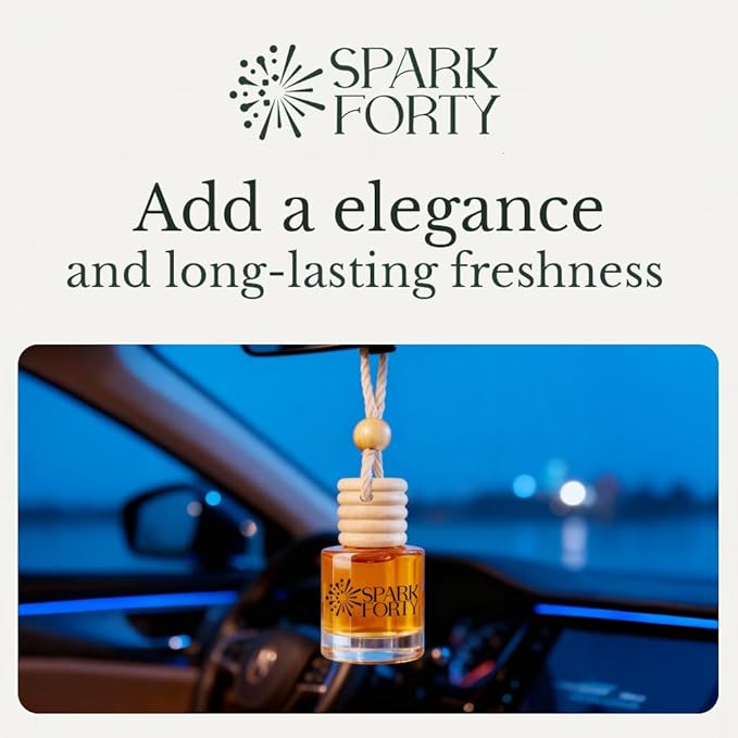 Night Car Perfume Car Air Freshener 30-Day Luxury Hanging Diffuser & Cologne Gift Set for Men & Women, Long-Lasting Essential Oil Woody Sweet Floral Car Scent Subtle