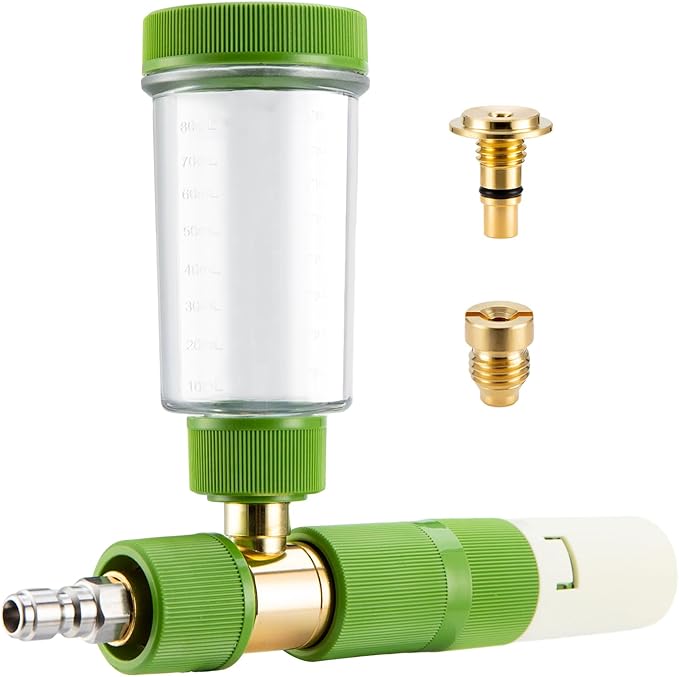 Foam Cannon for Pressure Washer with 1/4 Inch Quick Connector, Pressure Washer Foam Cannon with Rotating Nozzle，Easy to Use & Adjust, Creates Thick Foam-Green