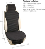 Suninbox Car Seat Covers,Cloth Cars Seat Covers,Universal Fabric Car Seat Covers,Front Seats Only Air Bag Compatible,Cooling Car Seat Protector,Buckwheat Hull Breathable Comfortable Ventilated,Black
