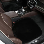 LLB Genuine Sheepskin Car Seat Cushion Seat Covers for Cars Truck SUV Comfort Seat Protector Pad for Car Driver Seat Car Accessories for Decor (Black, 2 Front Seat Cushions & Bench Seat Cushion-3 Pcs)