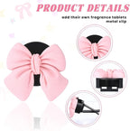 6pcs Pink Bow Car Vent Clips Air Freshener Vent Clip Cute Air Conditioning Outlet Clip Car Interior Decor Charm Accessories(3.2 cm, 3.4 cm)