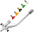 Foam Cannon Dual-Connector Accessory, Pressure Washer Double Tip Attachment for Foam Cannon, Pressure Washer Accessories with 1/4" Quick Connect for Car Wash, 5 Pressure Washer Sprayer Nozzles