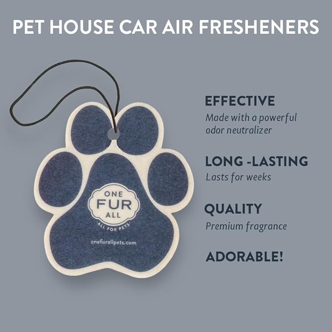 One Fur All Pet House Car Air Freshener - Moonlight Pack of 4 - Non-toxic Car Air Freshener - Pet-Friendly Air Freshener For Small Spaces & Car - Hanging Odor Eliminating Air Freshener