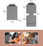 Owleys 2-in-1 Car Interior Guard Bundle | Eco Leather Seat Covers | Kick Mat and Protector | Premium Waterproof Road Trip Child Shield | Holiday for SUV Sedan Truck | Luxury Gray