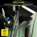 Meguiar's Two Step Car Headlight Restoration Kit, Headlight Cleaner Restores Clear Car Plastic and Protects from Re-Oxidation, Includes Coating and Cleaning Solution - 4 Count (1 Pack)